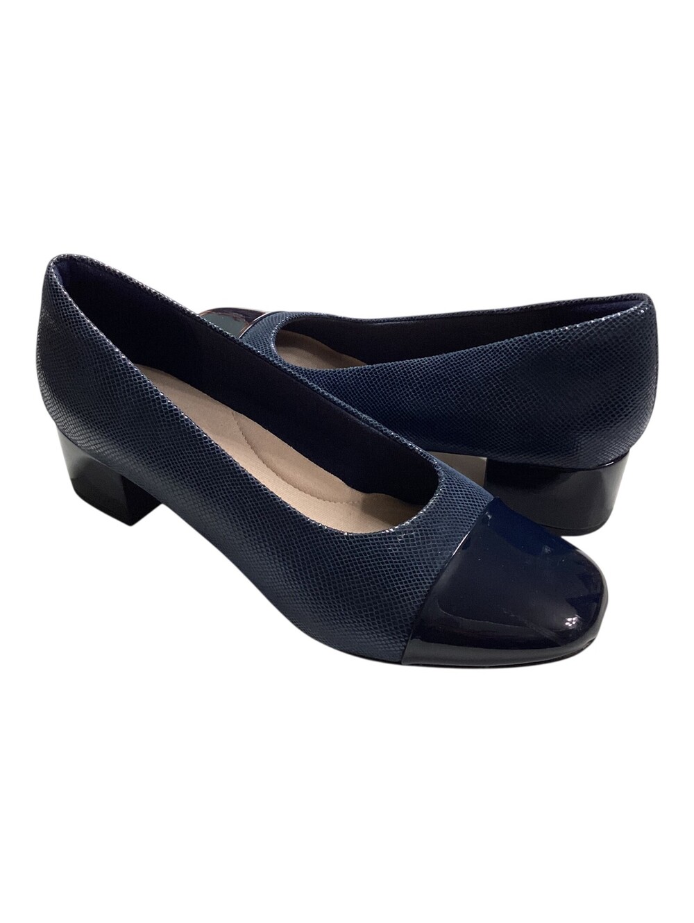COLLECTION by CLARKS Chartli Diva Womens Pumps Shoe Leather Sz8.5 Blue NWD w/Box